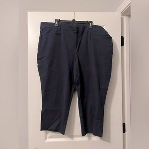 NWT THE ALLIE CROP DRESS CAPRIS 24W NAVY BLUE